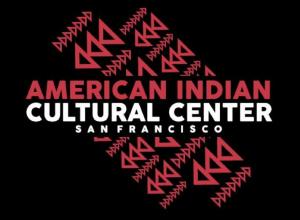 Logo in black box with white and red font colors