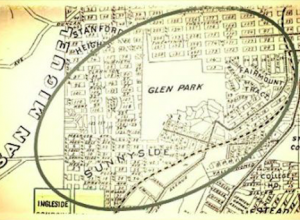 Historical map of the Glen Park neighborhood in San Francisco